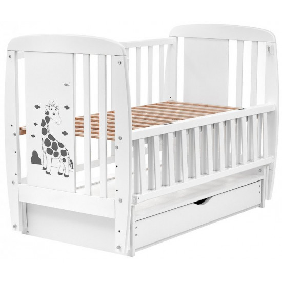 Ліжко Babyroom Жирафік маятник, ящик, відкидний бік DJMYO-3 бук білий Ліжко Babyroom Жирафік маятник, ящик, відкидний бік DJMYO-3 бук білий