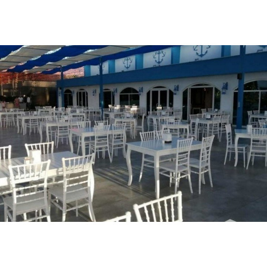 Стілець CHIAVARI Пластиковий 92х40х43 см Білий (TChiavW) Стілець CHIAVARI Пластиковий 92х40х43 см Білий (TChiavW)