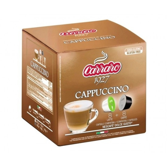 Кава в капсулах Carraro Cappuccino, 8+8 капсул Dolce Gusto Кава в капсулах Carraro Cappuccino, 8+8 капсул Dolce Gusto