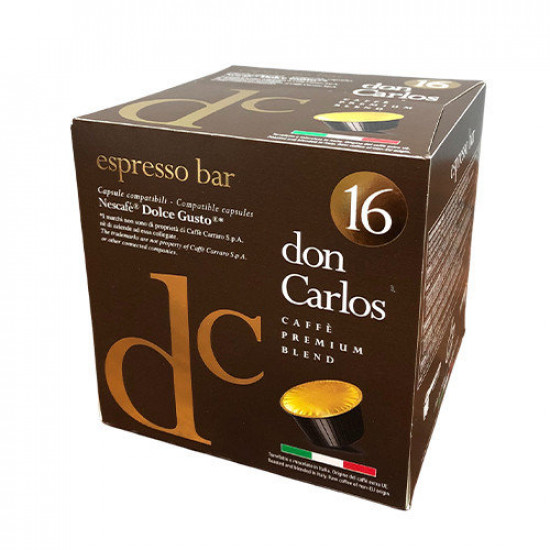 Кофе в капсулах Don Carlos Espresso Bar, 16 капсул Dolce Gusto Кофе в капсулах Don Carlos Espresso Bar, 16 капсул Dolce Gusto