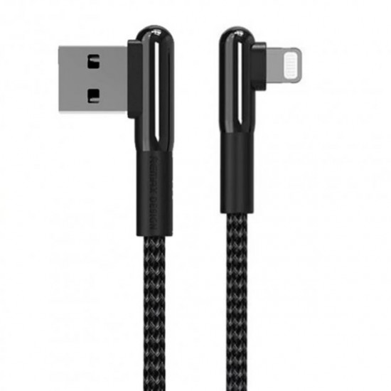 Угловой кабель Remax RC-155i USB - Lightning Чёрный Угловой кабель Remax RC-155i USB - Lightning Чёрный