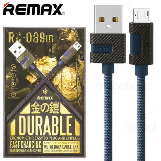 USB cable Remax RC-089m Metal micro USB blue USB cable Remax RC-089m Metal micro USB blue