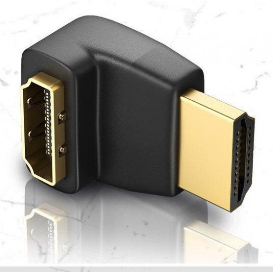 Перехідник адаптер 90 градусів SUNROZ HDMI F - HDMI M (мама-тато) (A48407) Перехідник адаптер 90 градусів SUNROZ HDMI F - HDMI M (мама-тато) (A48407)