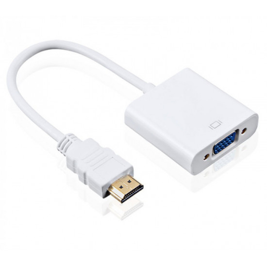 Кабель перехідник SUNROZ HDMI - VGA адаптер, Білий (A48367) Кабель перехідник SUNROZ HDMI - VGA адаптер, Білий (A48367)