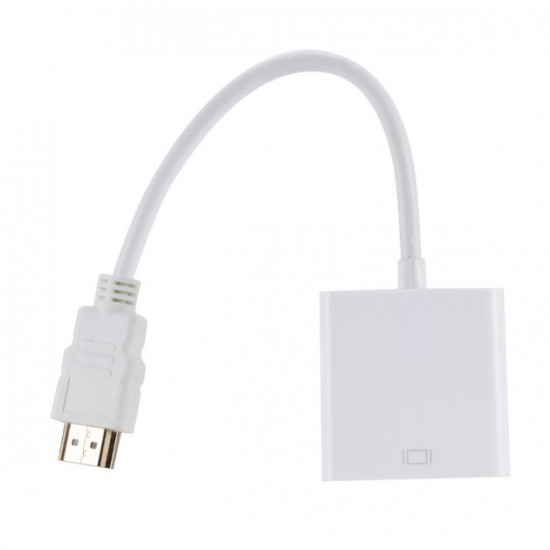 Кабель перехідник SUNROZ HDMI - VGA адаптер, Білий (A48367) Кабель перехідник SUNROZ HDMI - VGA адаптер, Білий (A48367)
