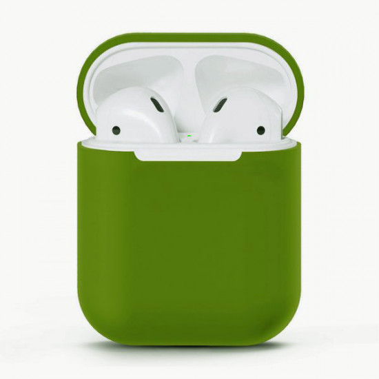 Silicone case Soft for AirPods Khaki (12) green Silicone case Soft for AirPods Khaki (12) green