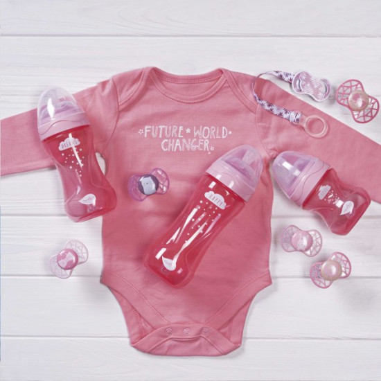 Baby Anti-colic feeding bottle Nuvita Mimic Cool 250 ml Pink (NV6032PINK) Baby Anti-colic feeding bottle Nuvita Mimic Cool 250 ml Pink (NV6032PINK)