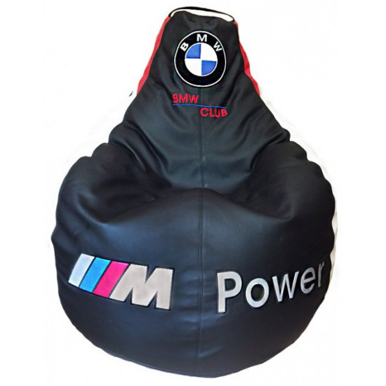 Крісло мішок пуфик sportkreslo BMW Екошкіра розмір S 80*100см чорний Крісло мішок пуфик sportkreslo BMW Екошкіра розмір S 80*100см чорний