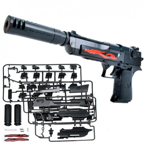 Конструктор дитячий пістолет на кульках Desert Eagle з глушником DIY Конструктор дитячий пістолет на кульках Desert Eagle з глушником DIY
