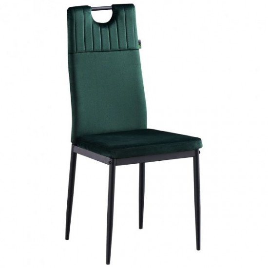 Dining chair for kitchen, living room, cafe Alabama steel black/fabric velor dark green AMF Dining chair for kitchen, living room, cafe Alabama steel black/fabric velor dark green AMF