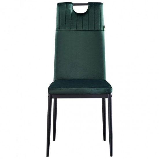 Dining chair for kitchen, living room, cafe Alabama steel black/fabric velor dark green AMF Dining chair for kitchen, living room, cafe Alabama steel black/fabric velor dark green AMF