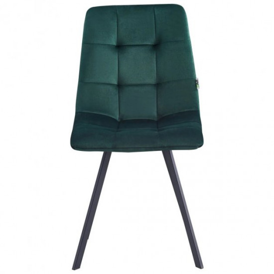 Dining chair for kitchen, living room, cafe Harlem steel black/fabric velor dark green AMF Dining chair for kitchen, living room, cafe Harlem steel black/fabric velor dark green AMF
