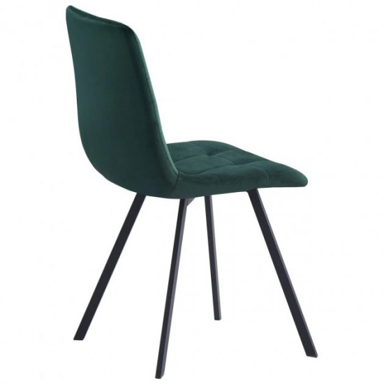 Dining chair for kitchen, living room, cafe Harlem steel black/fabric velor dark green AMF Dining chair for kitchen, living room, cafe Harlem steel black/fabric velor dark green AMF