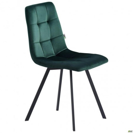 Dining chair for kitchen, living room, cafe Harlem steel black/fabric velor dark green AMF Dining chair for kitchen, living room, cafe Harlem steel black/fabric velor dark green AMF