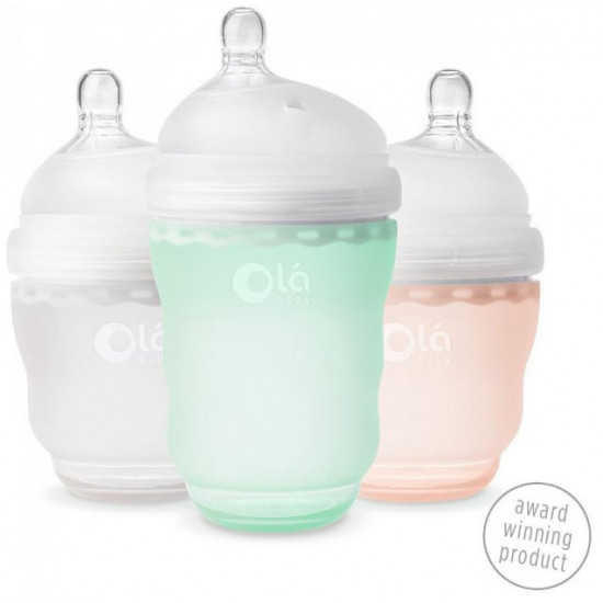 Детская силиконовая антиколиковая бутылочка Olababy GentleBottle Frost Белый 240 мл (80810) Детская силиконовая антиколиковая бутылочка Olababy GentleBottle Frost Белый 240 мл (80810)