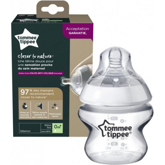 Бутылочка для кормления Closer to Nature 150 мл Tommee Tippee (5010415224002) Бутылочка для кормления Closer to Nature 150 мл Tommee Tippee (5010415224002)