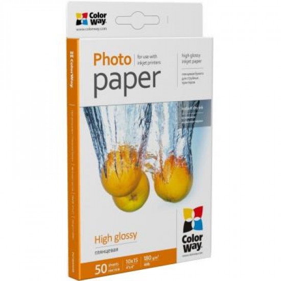 Paper ColorWay 10x15 180g glossy OEM, 50l (PG1800504R_OEM) Paper ColorWay 10x15 180g glossy OEM, 50l (PG1800504R_OEM)