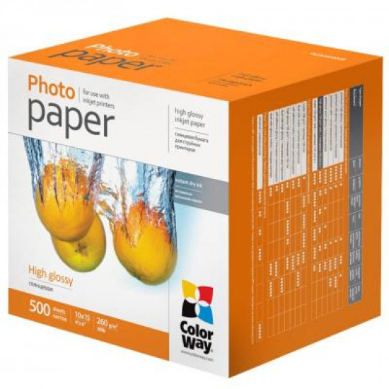 Paper ColorWay 10x15 260g, glossy, 500l, card pack. (PG2605004R) Paper ColorWay 10x15 260g, glossy, 500l, card pack. (PG2605004R)