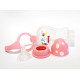 Plastic feeding bottle, with handle and nipple, heat-resistant, 330 ml, Bimbo, pink. Plastic feeding bottle, with handle and nipple, heat-resistant, 330 ml, Bimbo, pink.