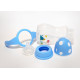 Plastic feeding bottle, with handle and nipple, heat-resistant, 330 ml, Bimbo, blue Plastic feeding bottle, with handle and nipple, heat-resistant, 330 ml, Bimbo, blue