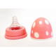 Plastic feeding bottle, with handle and nipple, heat-resistant, 330 ml, Bimbo, pink. Plastic feeding bottle, with handle and nipple, heat-resistant, 330 ml, Bimbo, pink.