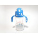Plastic feeding bottle, with handle and nipple, heat-resistant, 330 ml, Bimbo, blue Plastic feeding bottle, with handle and nipple, heat-resistant, 330 ml, Bimbo, blue