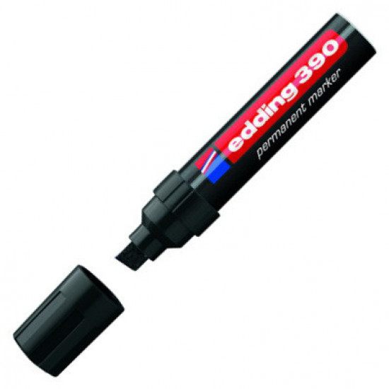 Permanent black wedge-shaped marker 4-12 mm, Edding e-390 Permanent black wedge-shaped marker 4-12 mm, Edding e-390
