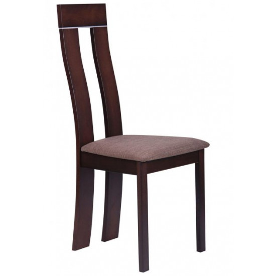 Dining chair AMF Lester SV-2421YBH dark walnut / brown fabric color Dining chair AMF Lester SV-2421YBH dark walnut / brown fabric color