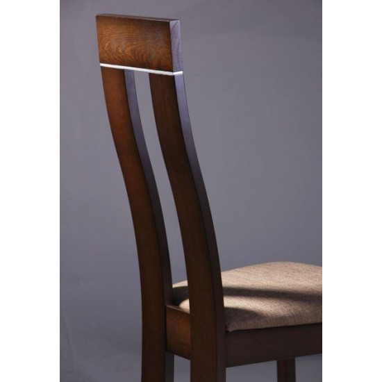 Dining chair AMF Lester SV-2421YBH dark walnut / brown fabric color Dining chair AMF Lester SV-2421YBH dark walnut / brown fabric color