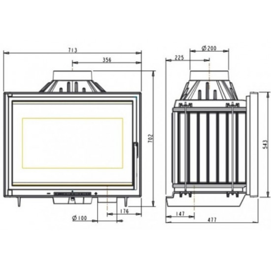 Камінна топка Invicta 700 Air Control 6470-43 Камінна топка Invicta 700 Air Control 6470-43