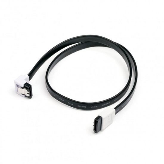 Cable SATA 3.0 0.5m Atcom, with snap black angled (17126) Cable SATA 3.0 0.5m Atcom, with snap black angled (17126)