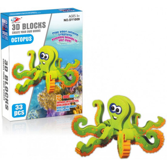 Об'ємний м'який конструктор Sen Yan Toys Восьминіг 33 деталі (SY1009) (6910010110092) Об'ємний м'який конструктор Sen Yan Toys Восьминіг 33 деталі (SY1009) (6910010110092)