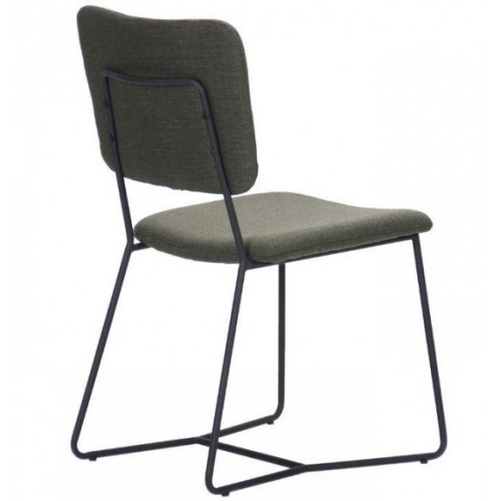 Chair for kitchen, living room, cafe, bar Alphabet G steel black/chenille fabric olive AMF Chair for kitchen, living room, cafe, bar Alphabet G steel black/chenille fabric olive AMF