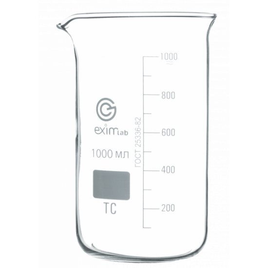 EximLab 1000ml tall glass with glass spout EximLab 1000ml tall glass with glass spout