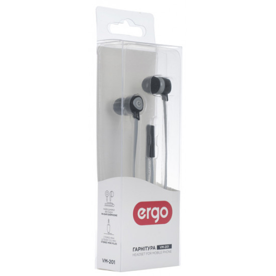  Наушники Ergo VM-201 Black (HB-2115BK)