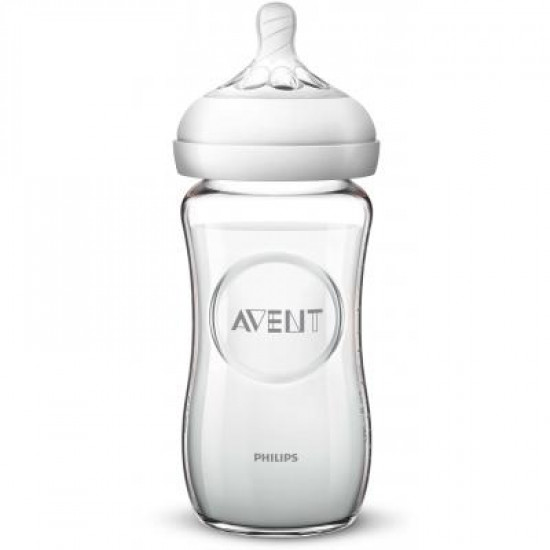 Philips AVENT Natural 240 ml glass feeding bottle (SCF053/17) Philips AVENT Natural 240 ml glass feeding bottle (SCF053/17)