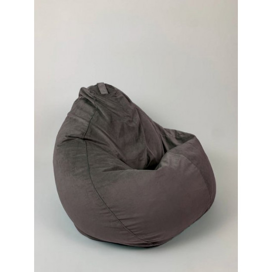 Frameless chair bag Pear with inner cover BIG 100x140 Gray Premium Velor Frameless chair bag Pear with inner cover BIG 100x140 Gray Premium Velor