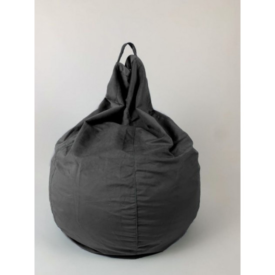 Frameless chair bag Pear with inner cover BIG 100x140 Gray Premium Velor Frameless chair bag Pear with inner cover BIG 100x140 Gray Premium Velor