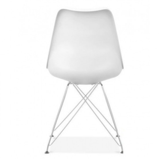 Chair for kitchen, living room with leatherette metal/plastic pillow Tower C Group SDM White Chair for kitchen, living room with leatherette metal/plastic pillow Tower C Group SDM White