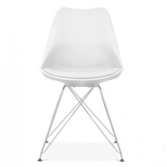 Chair for kitchen, living room with leatherette metal/plastic pillow Tower C Group SDM White Chair for kitchen, living room with leatherette metal/plastic pillow Tower C Group SDM White
