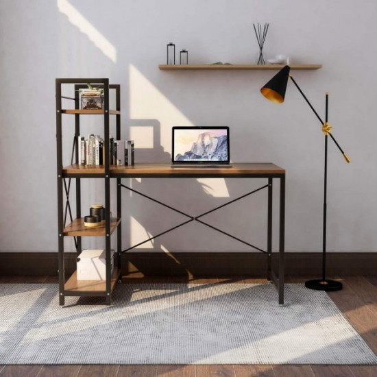 Practical computer desk Home Fest Loran Black and brown
