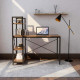Practical computer desk Home Fest Loran Black and brown