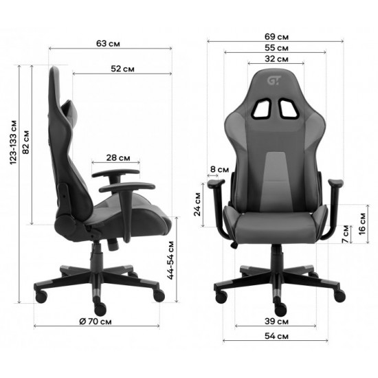 Геймерське крісло GT Racer X-2317 Black/Dark Gray Геймерське крісло GT Racer X-2317 Black/Dark Gray
