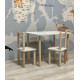 Children's wooden table and chair Toys, height 40 cm. Tabletop 60/40 cm. White Children's wooden table and chair Toys, height 40 cm. Tabletop 60/40 cm. White