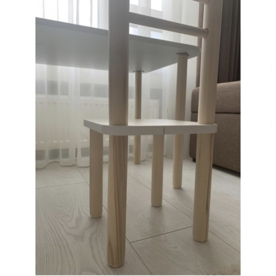 Children's wooden table and chair Toys, height 40 cm. Tabletop 60/40 cm. White Children's wooden table and chair Toys, height 40 cm. Tabletop 60/40 cm. White