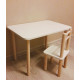 Children's wooden table and chair Toys, height 40 cm. Tabletop 60/40 cm. White Children's wooden table and chair Toys, height 40 cm. Tabletop 60/40 cm. White