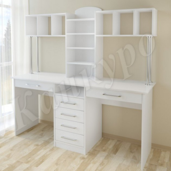 Table for two workstations Konven Mebel Boston H-2 1650x500 mm White Table for two workstations Konven Mebel Boston H-2 1650x500 mm White