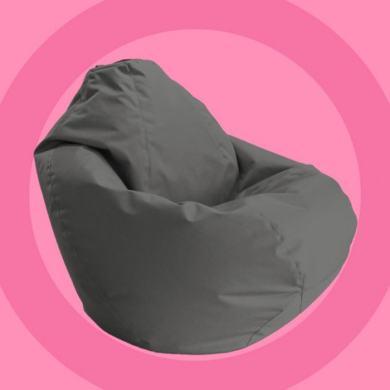 Armchair bag Pear Oval Softly Wide S 100x80 Gray Oxford 600 D PU