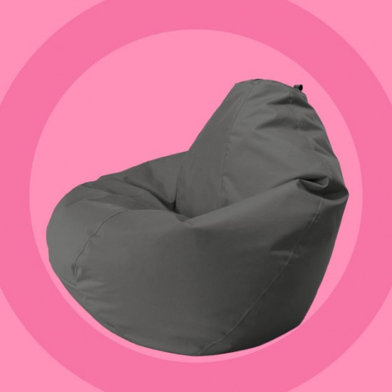 Armchair bag Pear Oval Softly Wide S 100x80 Gray Oxford 600 D PU
