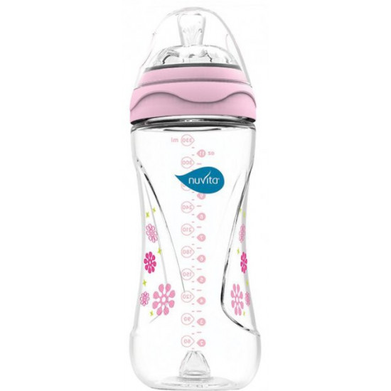Бутылочка для кормления Nuvita Mimic 330 мл 4м+ Антиколиковая, розовая NV6050Pink (NV6050Pink) Бутылочка для кормления Nuvita Mimic 330 мл 4м+ Антиколиковая, розовая NV6050Pink (NV6050Pink)
